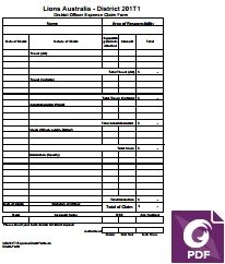 District Officer Expense Claim Form